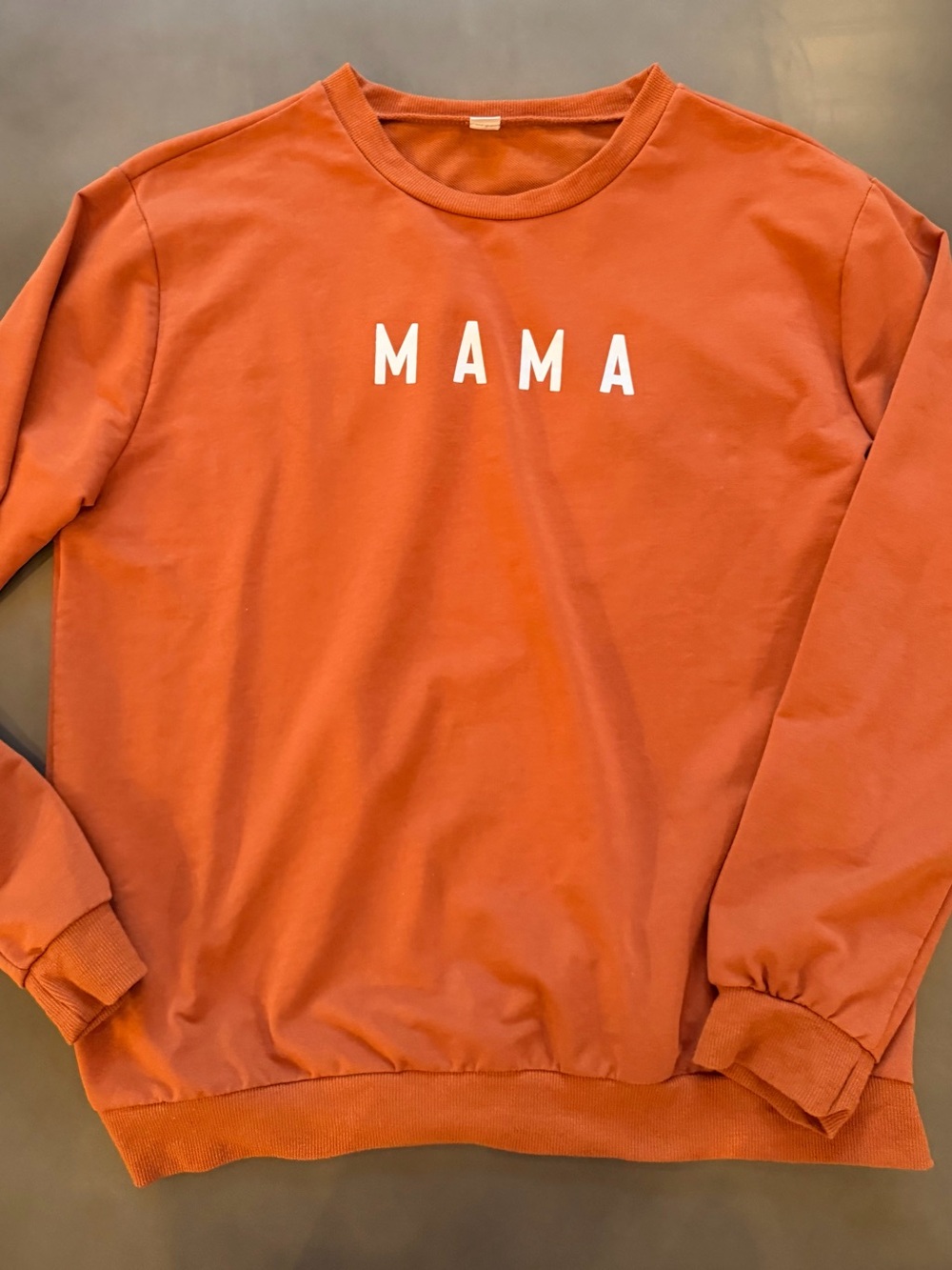 Mama Graphic Sweatshirt - Rust Orange, SZ Large